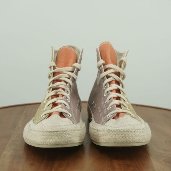 Converse Mens Chuck 70 Renew Tri Panel Sneakers Hi Top Green Purple Canvas 13 - Picture 3 of 9